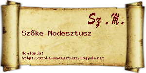 Szőke Modesztusz névjegykártya